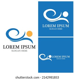 Water wave icon vector illustration design logo