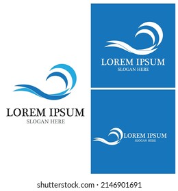 Water wave icon vector illustration design logo