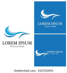 Water wave icon vector illustration design logo