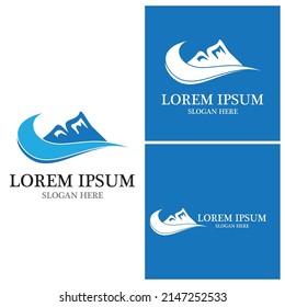 Water wave icon vector illustration design logo