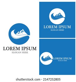Water wave icon vector illustration design logo