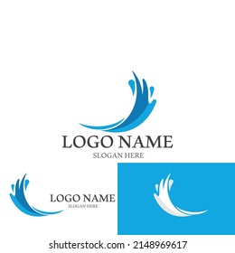 water and wave icon vector illustration template design