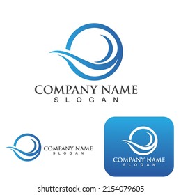 Water wave icon vector illustration design logo