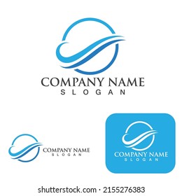 Logo de diseño de ilustraciones de vectores de ondas de agua