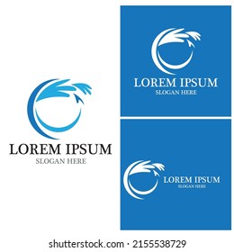 Water wave icon vector illustration design logo