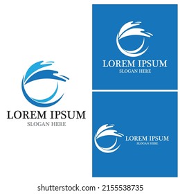 Water wave icon vector illustration design logo