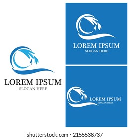 Logo de diseño de ilustraciones de vectores de ondas de agua