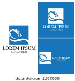 Logo de diseño de ilustraciones de vectores de ondas de agua