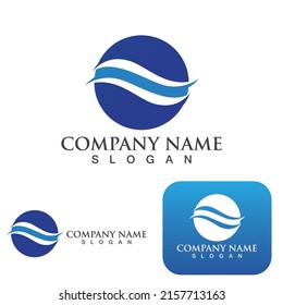 Logo de diseño de ilustraciones de vectores de ondas de agua