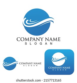 Water wave icon vector illustration design logo
