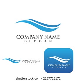 Logo de diseño de ilustraciones de vectores de ondas de agua
