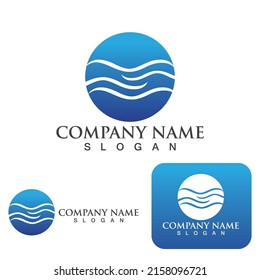 Water wave icon vector illustration design logo