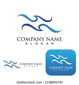 Water wave icon vector illustration design logo