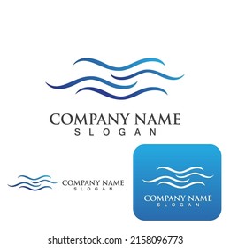 Water wave icon vector illustration design logo