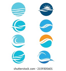 Water wave icon vector illustration design logo