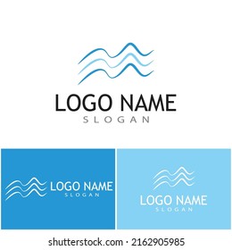 Water wave icon vector illustration design logo