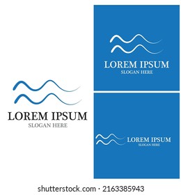 Water wave icon vector illustration design logo
