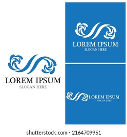 Logo de diseño de ilustraciones de vectores de ondas de agua
