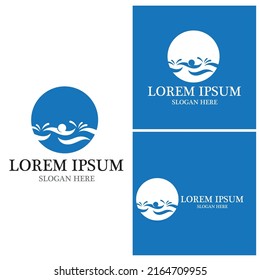 Logo de diseño de ilustraciones de vectores de ondas de agua