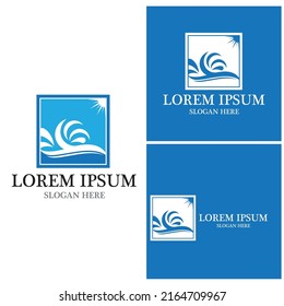 Logo de diseño de ilustraciones de vectores de ondas de agua