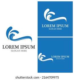 Logo de diseño de ilustraciones de vectores de ondas de agua