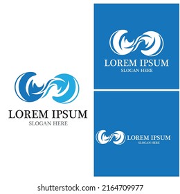 Water wave icon vector illustration design logo