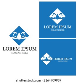 Water wave icon vector illustration design logo