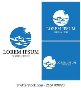 Water wave icon vector illustration design logo