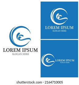 Water wave icon vector illustration design logo