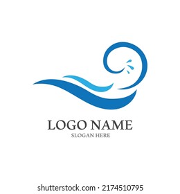 Water wave icon vector illustration design logo