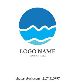 Water wave icon vector illustration design logo