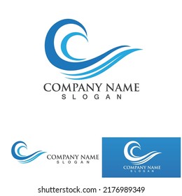 Logo de diseño de ilustraciones de vectores de ondas de agua