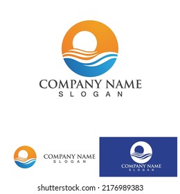 Water wave icon vector illustration design logo