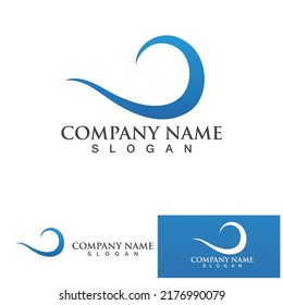 Logo de diseño de ilustraciones de vectores de ondas de agua