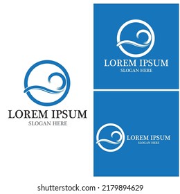Water wave icon vector illustration design logo