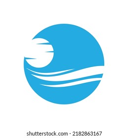 Water wave icon vector illustration design logo