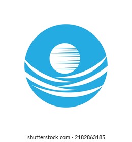 Water wave icon vector illustration design logo