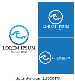 Water wave icon vector illustration design logo