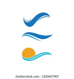 Water wave icon vector illustration design logo