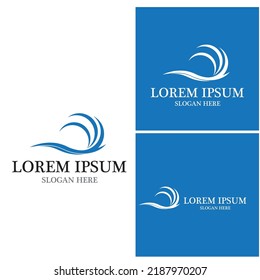 Logo de diseño de ilustraciones de vectores de ondas de agua