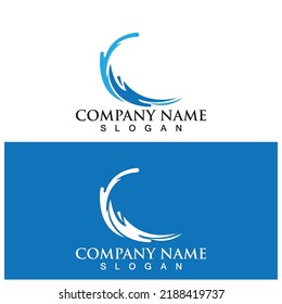water wave icon vector illustration template design