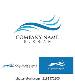 Logo de diseño de ilustraciones de vectores de ondas de agua
