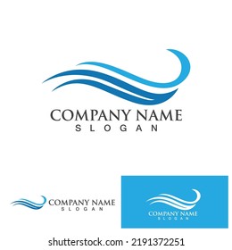 Water wave icon vector illustration design logo