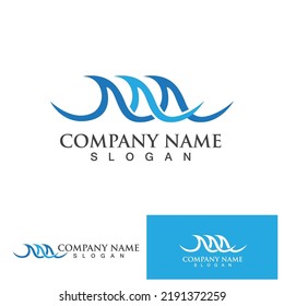 Water wave icon vector illustration design logo