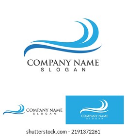 Water wave icon vector illustration design logo