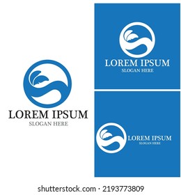 Water wave icon vector illustration design logo