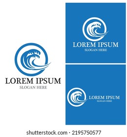 Logo de diseño de ilustraciones de vectores de ondas de agua