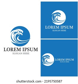 Logo de diseño de ilustraciones de vectores de ondas de agua