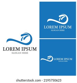 Logo de diseño de ilustraciones de vectores de ondas de agua