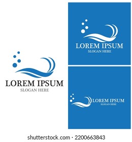 Water wave icon vector illustration design logo